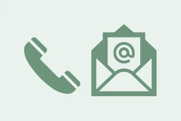 telefon och epost. ikon.